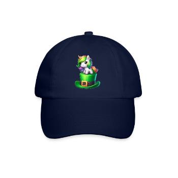 Süßes Einhorn St. Patrick's Day Kleeblatt - Baseballkappe - Blau/Blau - Vorne