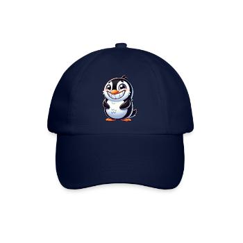 Cute Penguin Cartoon Grin Laughing Joy - Baseball Cap - blue/blue - Front