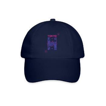 Tokyo Neon Kitsune-Design - Baseballkappe - Blau/Blau - Vorne