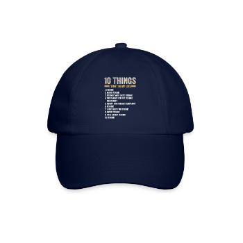 10 Dinge, die ich in meinem Leben will Angeln Mehr Angeln - Baseballkappe - Blau/Blau - Vorne