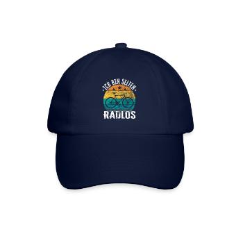 Ich bin selten Radlos - lustiger Spruch - Baseballkappe - Blau/Blau - Vorne