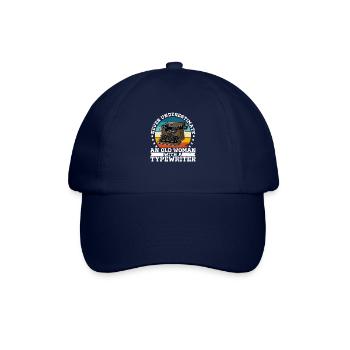 Literature Writers Typewriter Books - Baseball Cap - blue/blue - Front