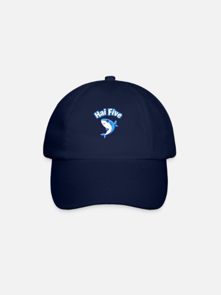 Hai grüßt mit "Hai five!" - Baseballkappe - Blau/Blau