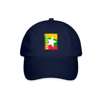 Burmesisch Myanmar Asien Birma Flagge Reise - Baseballkappe - Blau/Blau - Vorne