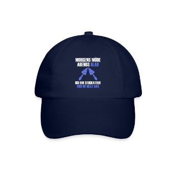 Morgens müde abends blau ich bin stuckateur - Baseballkappe - Blau/Blau - Vorne