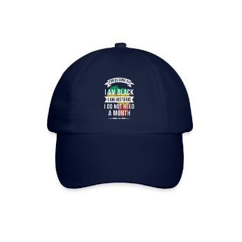 Solange Ich Schwarz Bin, Bin Ich Historisch - Baseballkappe - Blau/Blau - Vorne
