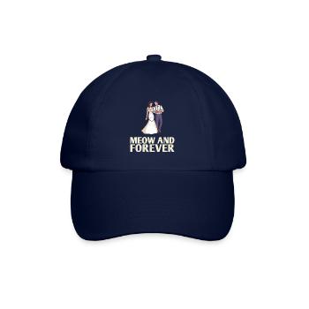 Meow and Forever Marriage Design for the Bride and - Baseball Cap - blue/blue - Front