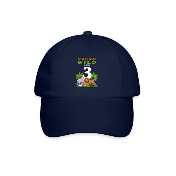 3ème anniversaire pour trois ans enfants dinosaures - Casquette classique - bleu/bleu - Devant