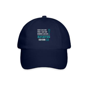 Ich Bin 50. Geburtstagsgeschenk Geburtstag Fünfzig - Baseballkappe - Blau/Blau - Vorne