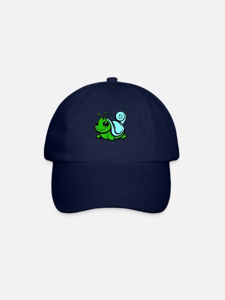 schnecke comic - Baseballkappe - Blau/Blau