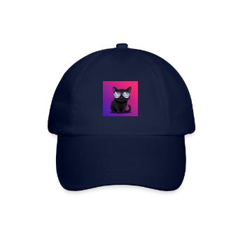 Coole Katze mit Sonnenbrille - Baseballkappe - Blau/Blau - Vorne