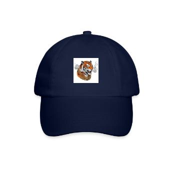 Tigre fumant avec chaîne en or - Comic Vibes - Casquette classique - bleu/bleu - Devant