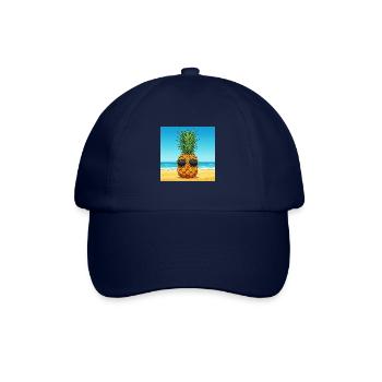 Pineapple with sunglasses on the beach - Baseball Cap - blue/blue - Front