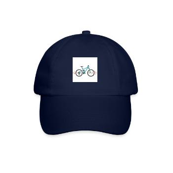 Im Rhythmus der Berge: Mountainbike & Herzschlag - Baseballkappe - Blau/Blau - Vorne