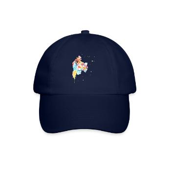 Bunte Aquarell Löwenmama - Baseballkappe - Blau/Blau - Vorne