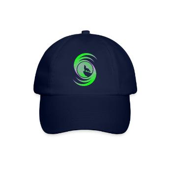Der Wolf heult den Mond in der Galaxie an - Grün - Baseballkappe - Blau/Blau - Vorne