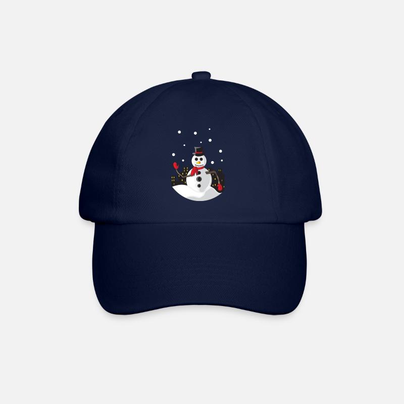 Snow Man Cold Christmas Night - Baseball Cap - blue/blue