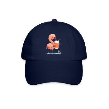 Süßer lustiger Flamingo mit Bier - Baseballkappe - Blau/Blau - Vorne
