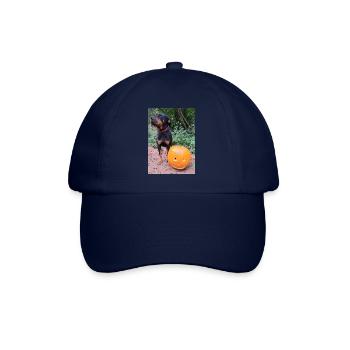 Kürbis Hund Halloween Herbst - Baseballkappe - Blau/Blau - Vorne