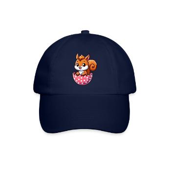 Cute Squirrel with Easter Egg Comic Design - Baseball Cap - blue/blue - Front