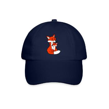 2 Foxes Mother Red Fox Little Child Father Mom - Baseball Cap - blue/blue - Front