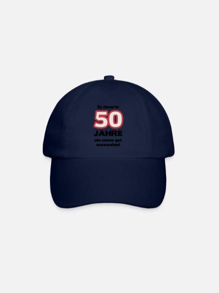 Zum 50. Geburtstag ein Shirt „Es dauerte 50 Jahre - Baseballkappe - Blau/Blau