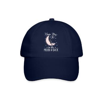 Ich liebe meine Katze bis zum Mond und zurück - Baseballkappe - Blau/Blau - Vorne