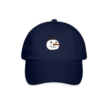schneemann gesicht kopf cool winter weihnachten ka - Baseballkappe - Blau/Blau - Vorne