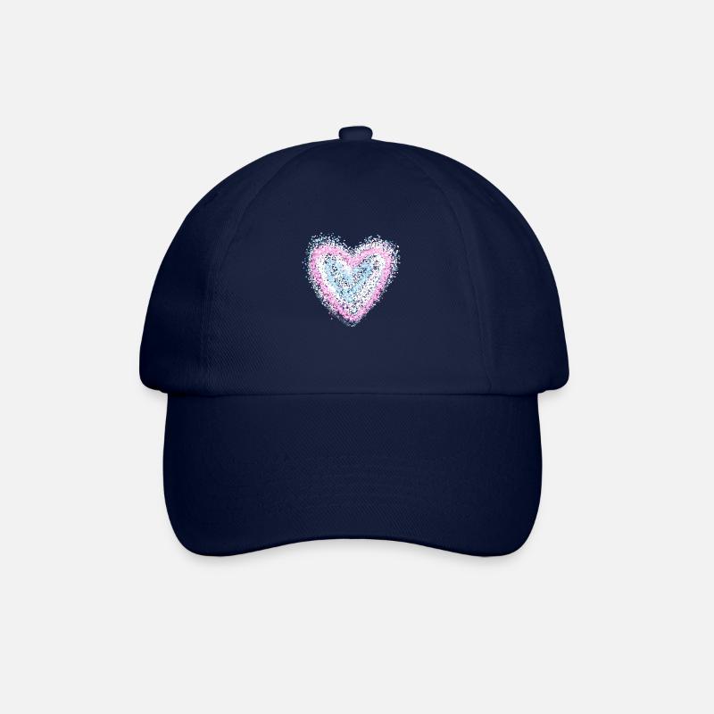 Glitter heart - Baseball Cap - blue/blue