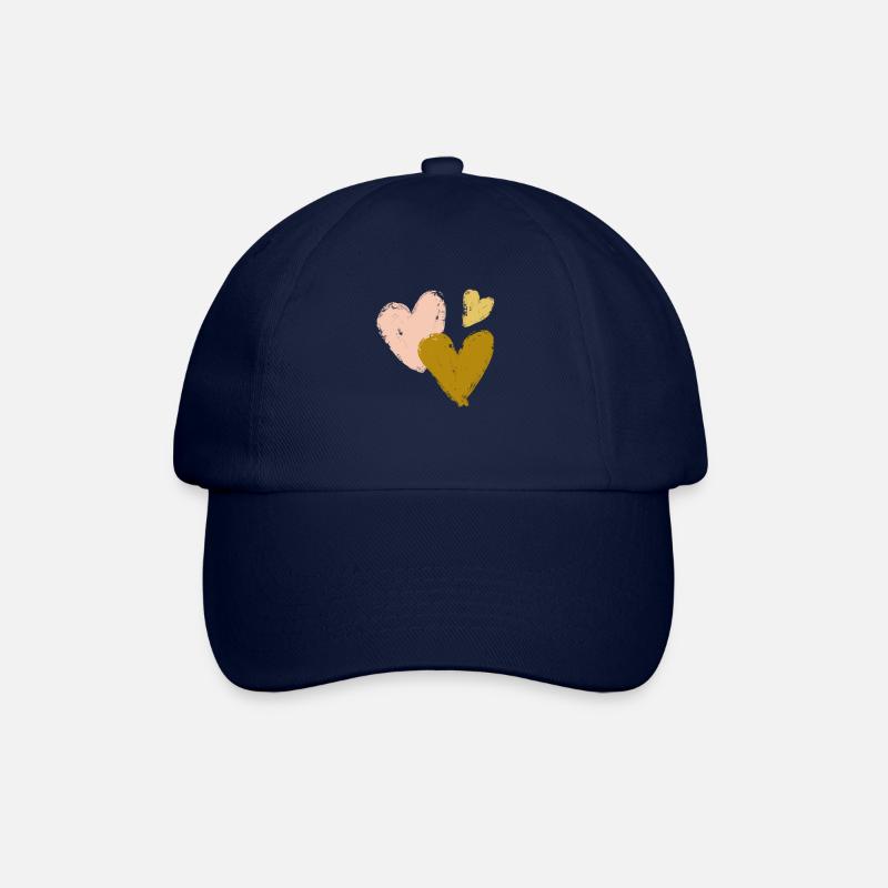 Herzen - Baseballkappe - Blau/Blau
