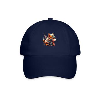 Bunter Katzenkopf mit vielen Farben - Baseballkappe - Blau/Blau - Vorne
