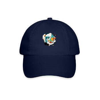 Abstraktes geometrisches Design - Baseballkappe - Blau/Blau - Vorne