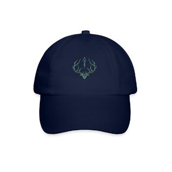 Head of a deer made of green grid lines - Baseball Cap - blue/blue - Front