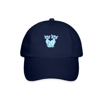 Deux chats heureux 2 amis Couple Équipe Couple - Casquette classique - bleu/bleu - Devant
