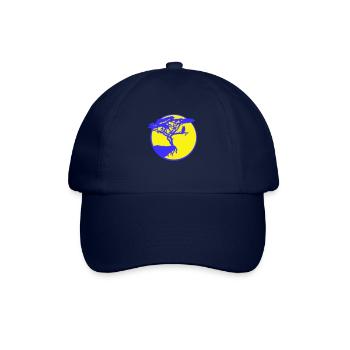 Baum Eule Vogel Mond Klippe Rund Nacht Silhouette - Baseballkappe - Blau/Blau - Vorne