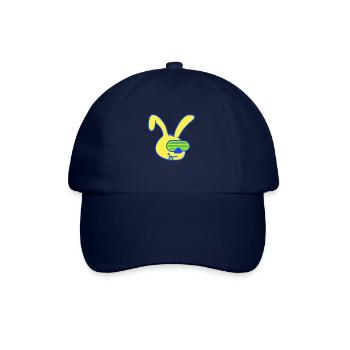 Hase Sonnenbrille Rillen Streifen Party feiern Fun - Baseballkappe - Blau/Blau - Vorne