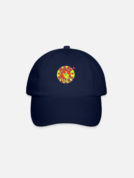 mami rocks (Kreis, 3c) - Baseballkappe - Blau/Blau