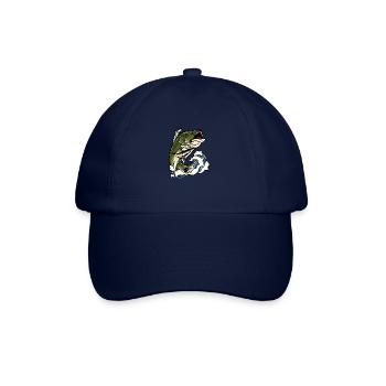 bass fishing illustration - Baseball Cap - blue/blue - Front