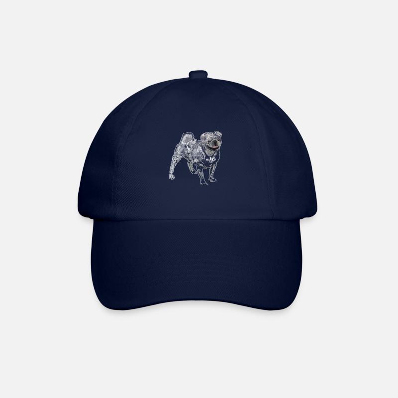 Mops - Baseballkappe - Blau/Blau