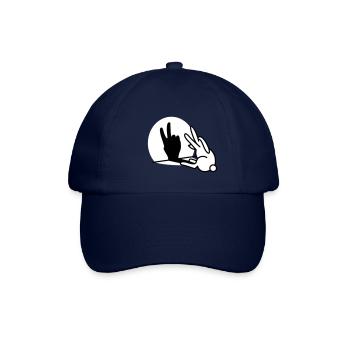 Kaninchen Schatten Hand Zwei 2 Jahre Geburtstag V - Baseballkappe - Blau/Blau - Vorne