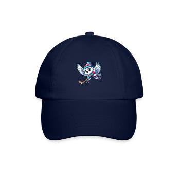 Schneeeule Hockeyspieler Cartoon Eishockey - Baseballkappe - Blau/Blau - Vorne