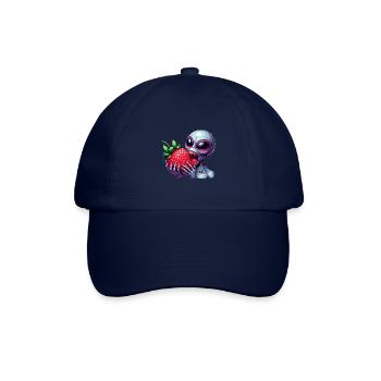 Außerirdischer UFO Erdbeere lustig fruchtig - Baseballkappe - Blau/Blau - Vorne