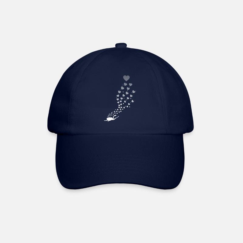 Taucher Liebe Herz - Baseballkappe - Blau/Blau