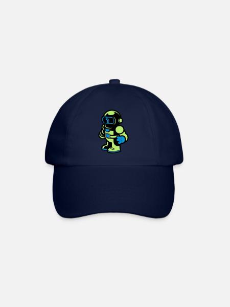 Cartoon Spaceman Astronaut - Baseball Cap - blue/blue