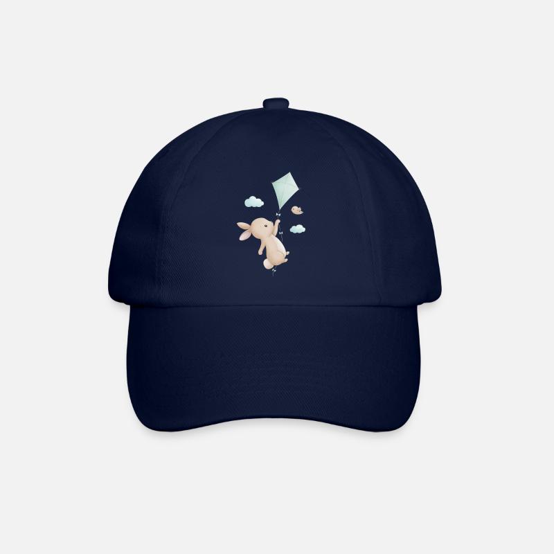 Hase mit Drachen - Baseballkappe - Blau/Blau