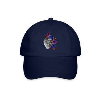 Roboter mit Würfel bunt - Baseballkappe - Blau/Blau - Vorne