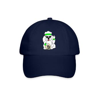 Winkepudel mit Stinkefinger "Ich muss gar nix!" - Baseballkappe - Blau/Blau - Vorne