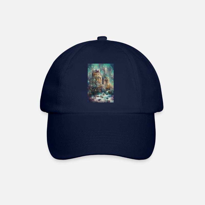 Schloss im Wald, Fantasy-Dschungel - Baseballkappe - Blau/Blau