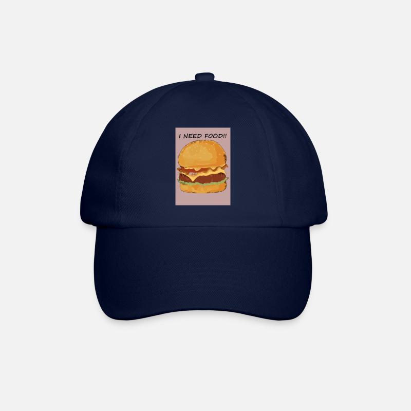 I need food - Baseballkappe - Blau/Blau