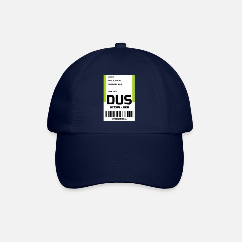 Flughafen Reise Etikett Aufkleber Düsseldorf DUS - Baseballkappe - Blau/Blau